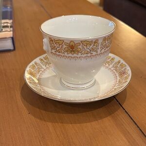 Elegant Floral Teacup and Saucer Set